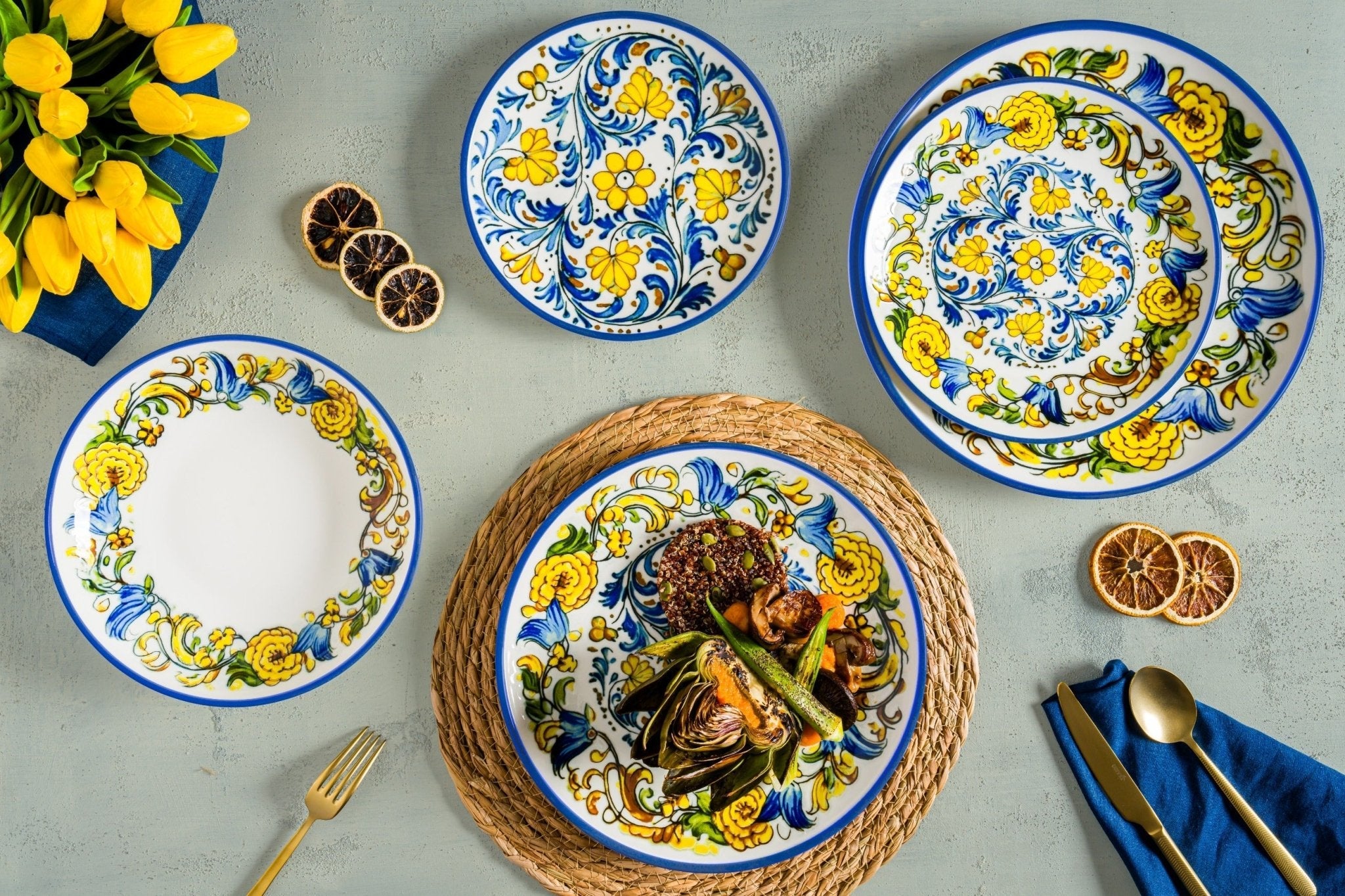 Bonna Dinerbord - Albufera - Porselein - 27 cm - set van 6