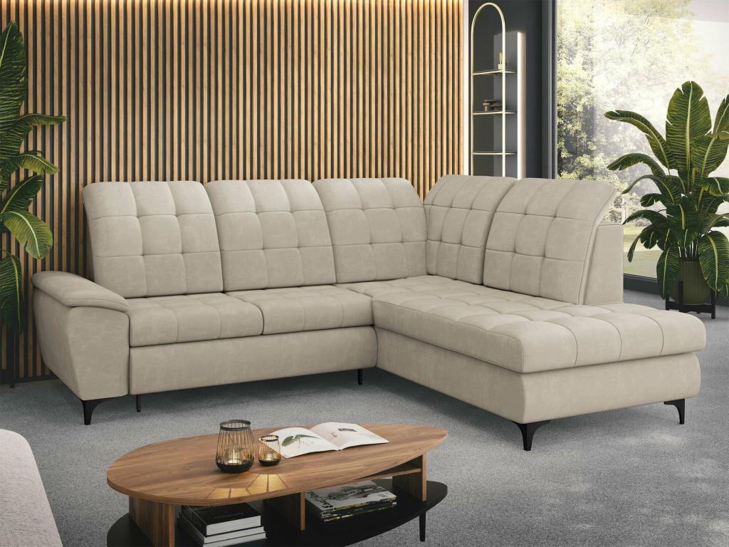 Sofá rinconero Nidolux 101 De color marrón claro Función de descanso 271x212x104cm