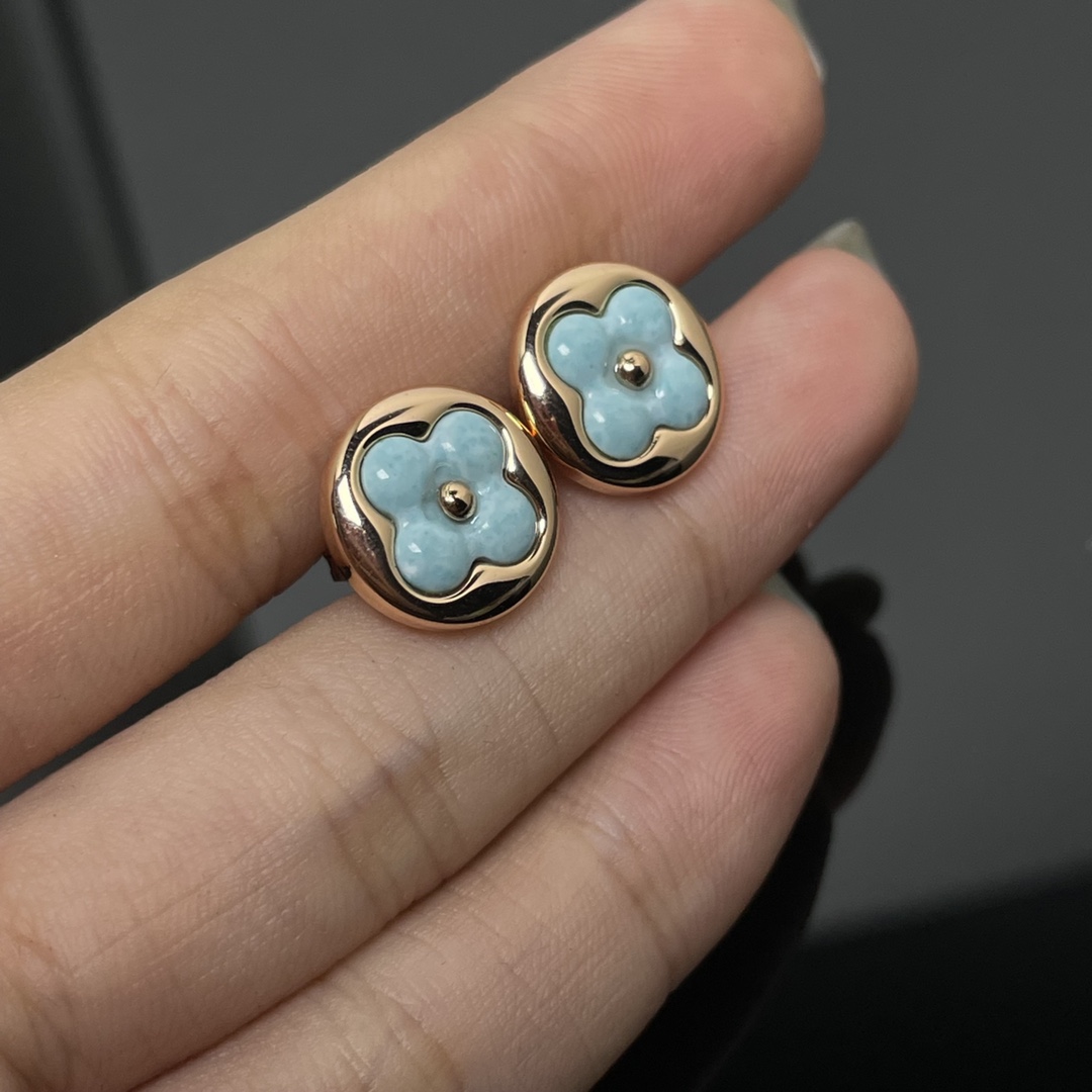 Louis Vuitton Blue Amazonite Stud Earrings - Original Replica Club