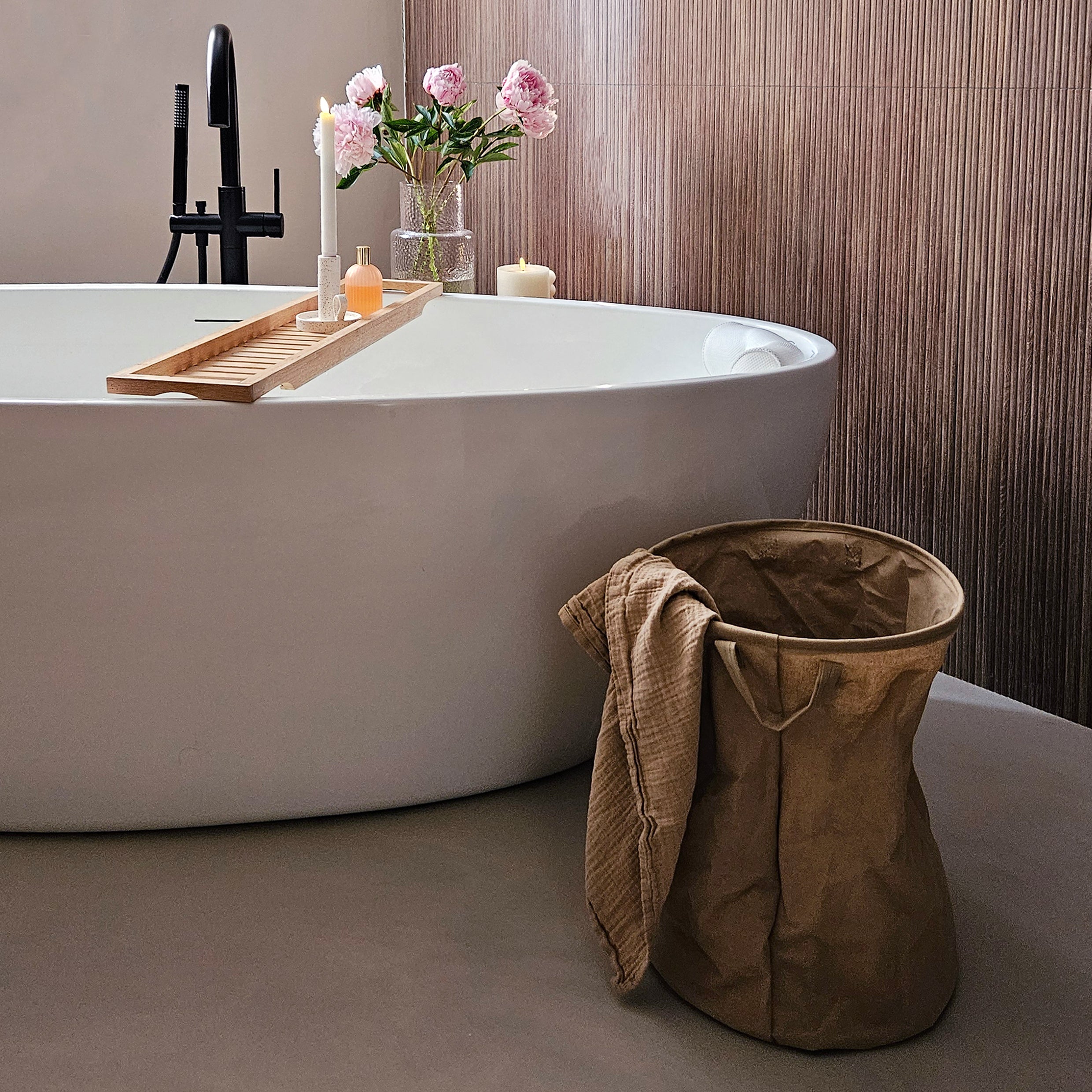 QUVIO Wasmand rond - kraftlook - L