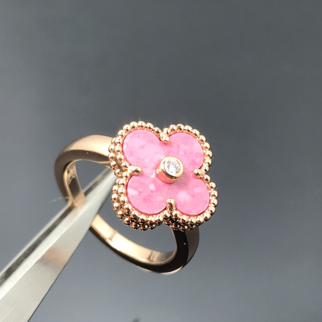 VCA Pink Vintage Alhambra Ring - Original Replica Club