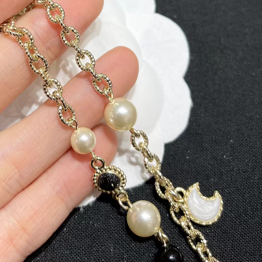 Chanel Moon Star Pearl Charms Necklace - Original Replica Club