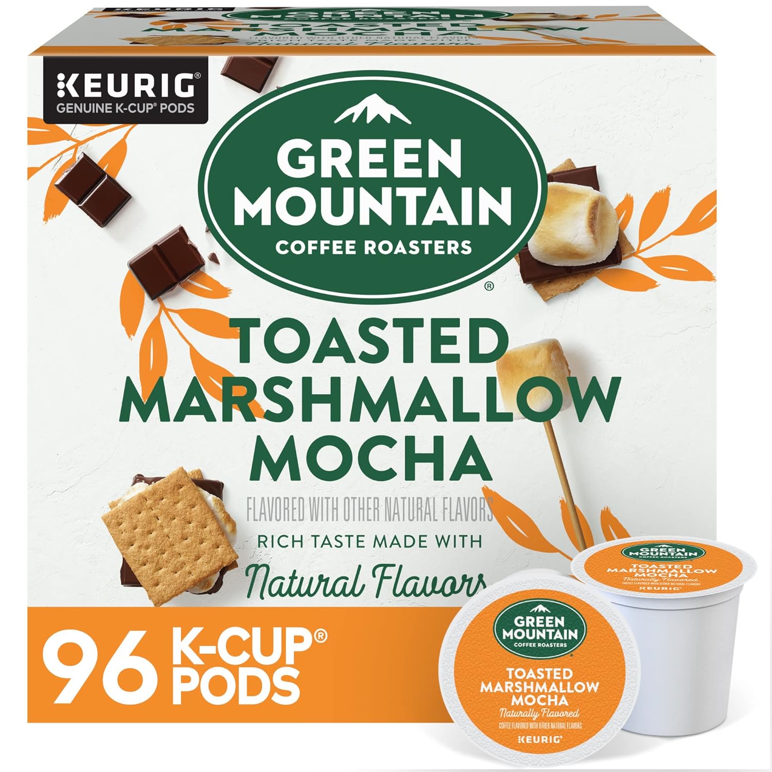 Green Mountain Coffee Roasters Toasted Marshmallow Mocha Keurig Single-Serve K-Cup Pods. Light Roast Coffee. 96 Count (4 Packs of 24)