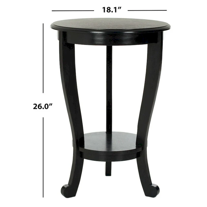 SAFAVIEH Carlotta Grey Pedestal Side Table - Dimensions: 18.1" W x 18.1" D x 26" H