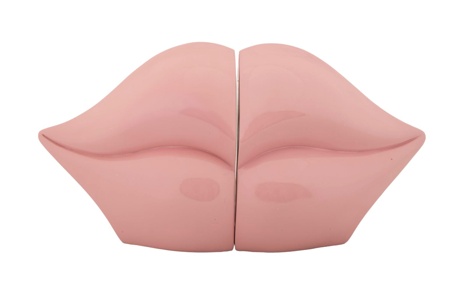 Roze mondvormige boekensteun, 27x9x13 cm