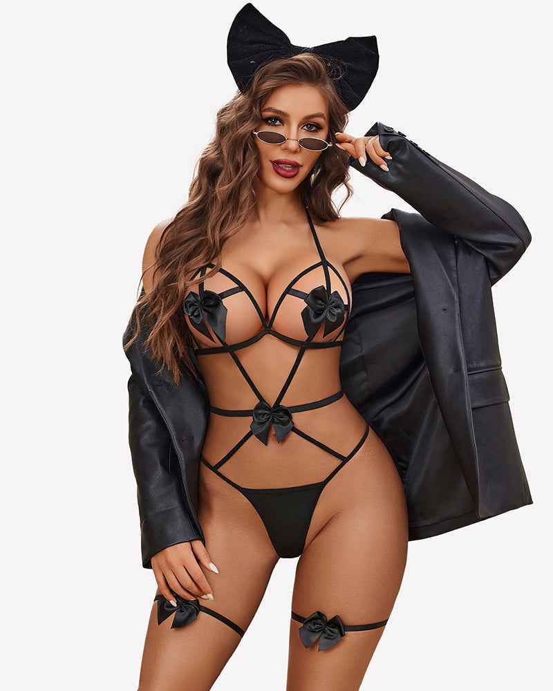 Halter Teddy Bow Lingerie Gift