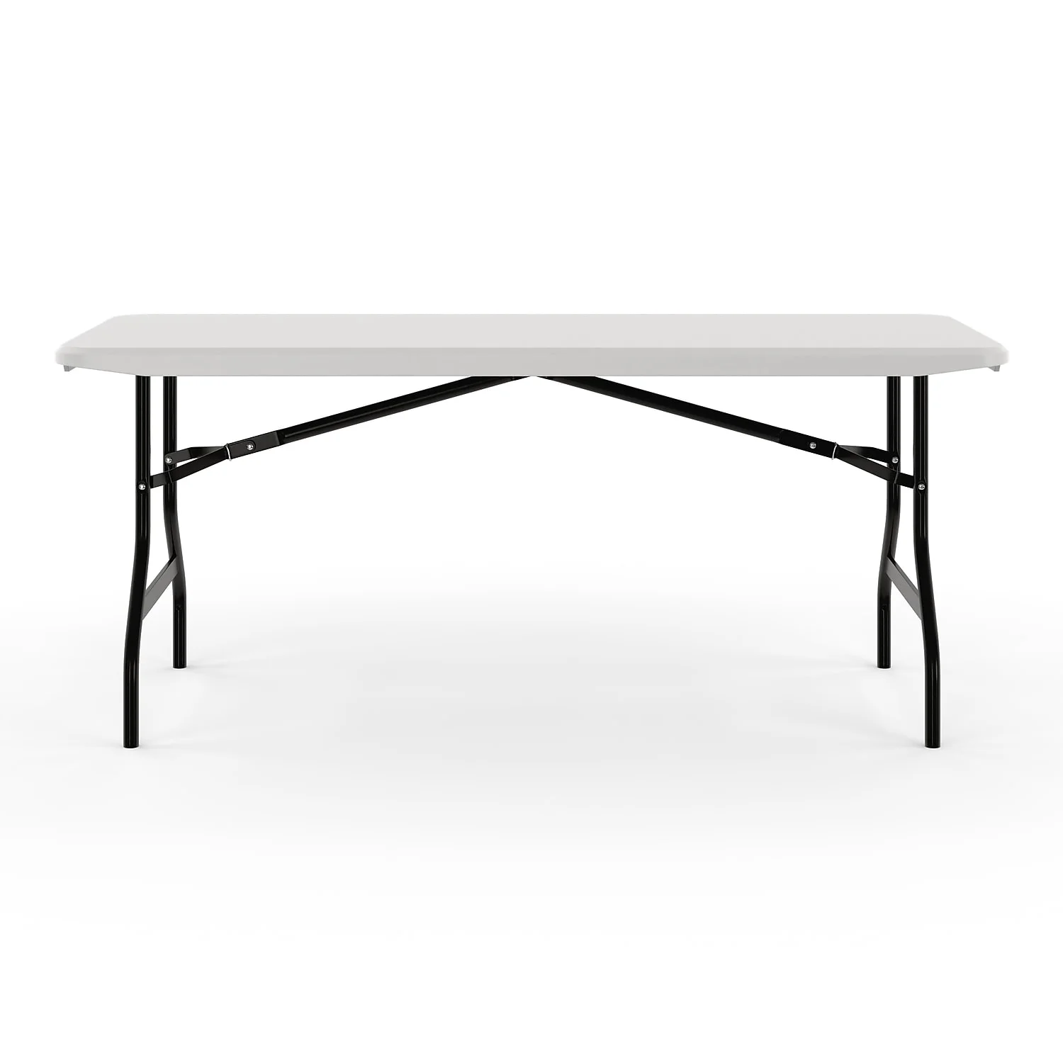 Staples 6' x 29.5" Heavy Duty Plastic Folding Table White Granite (62109) - Image 2