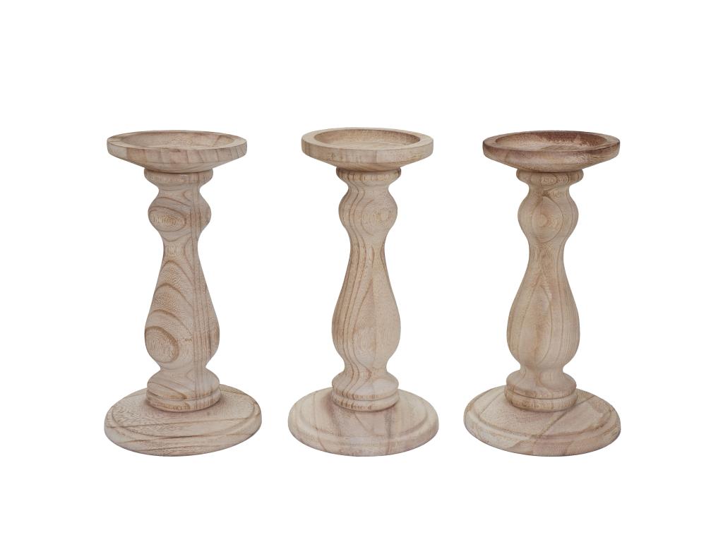 Candelero H361 (juego de 3), marrón natural