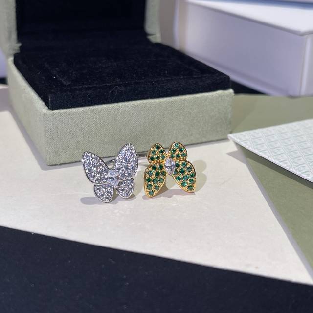 VCA Full Diamond Two Butterfly Between the Finger Ring - Original Replica Club