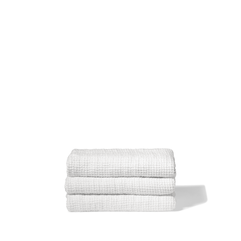 Serviette de bain en lin - Waffle - Blanc Optique