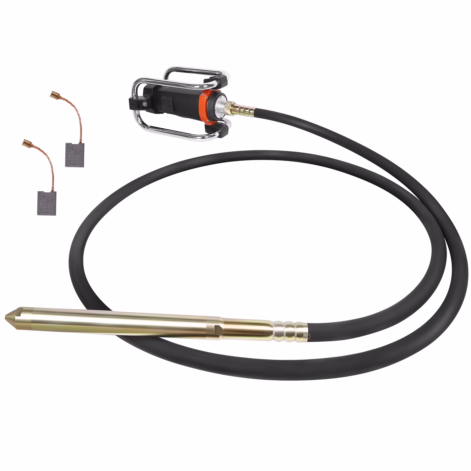 16, 000 VPM Concrete Vibrating Tool, Concrete Vibrating Tool Equipped with 14.75FT Steel Vibrating Rod and Stainless Steel Roll Cage, Suitable for Removing Bubbles from Construction Cement