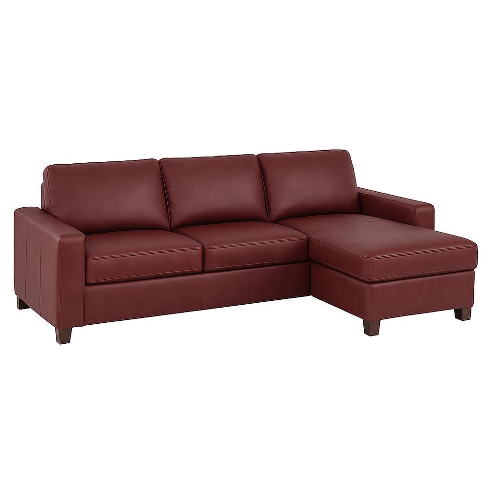 Sofá de Cama Esquinero de Cuero Sintético Color Burdeos,Moderno y Elegante,Tamaño Grande para Salón o Sala de Estar