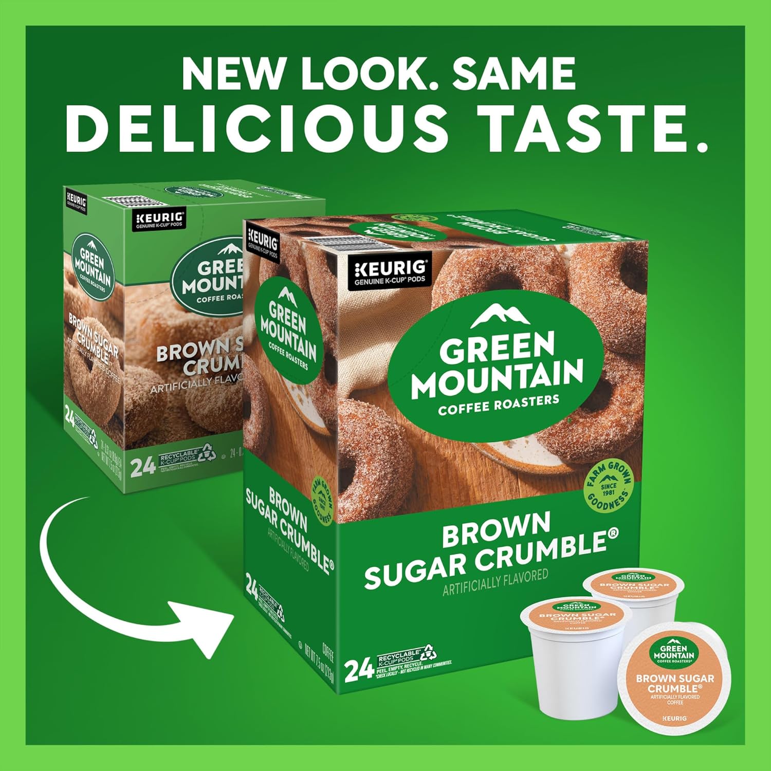 Green Mountain Coffee Roasters Brown Sugar Crumble Keurig Single-Serve K-Cup Pods. Medium Roast Coffee. 96 Count (4 Packs of 24)