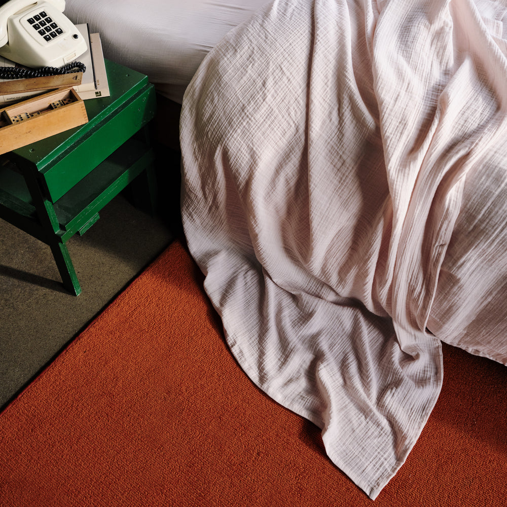Drap plat en gaze de coton - Rose de Bagatelle