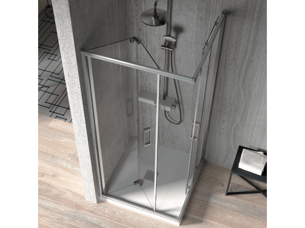 Angular de ducha Puerta Plegable + Puerta Corredera S300 70 cm