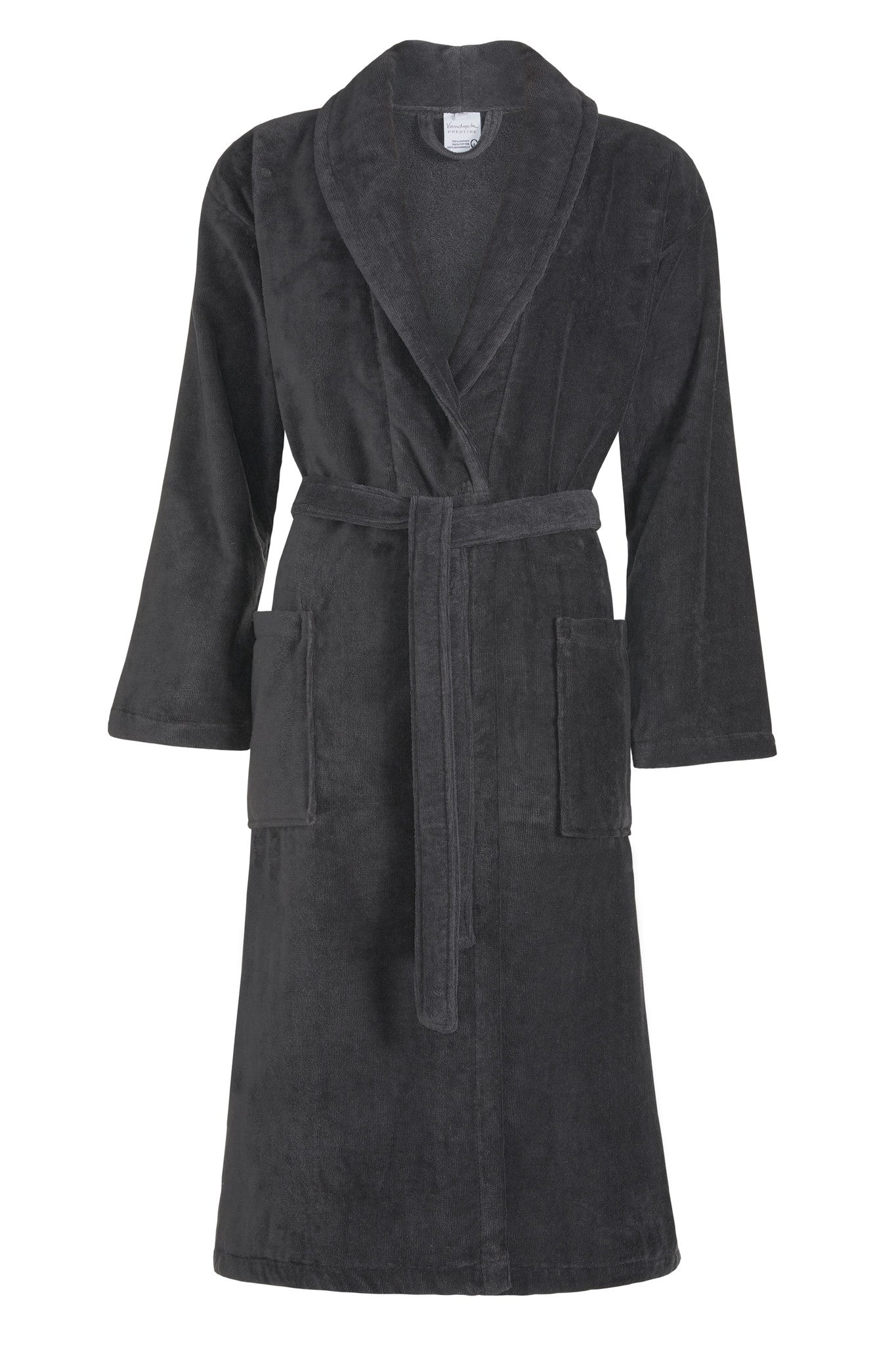 Prestige Badjas Dark Grey   M   Donkergrijs   Katoen