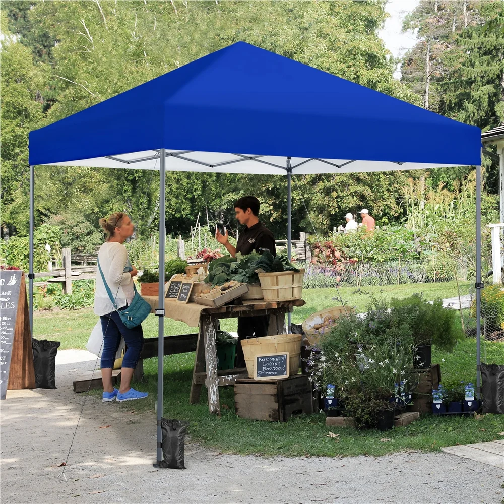 Renwick 8x8 Ft Instant Pop Up Canopy with One Push To Lock Setup Mechanism, Blue - Image 2