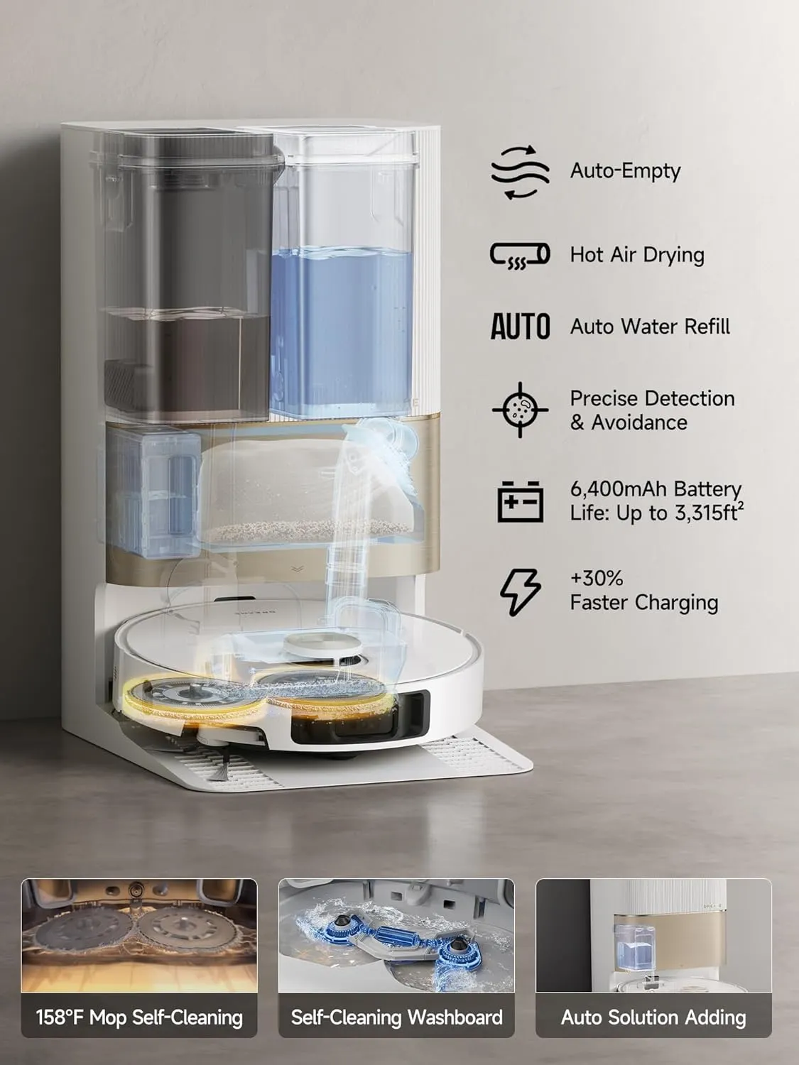 Dreame X40 Ultra Robot Vacuum with 12,000Pa Suction, Liftable Mop, Self-Cleaning & Auto-Empty