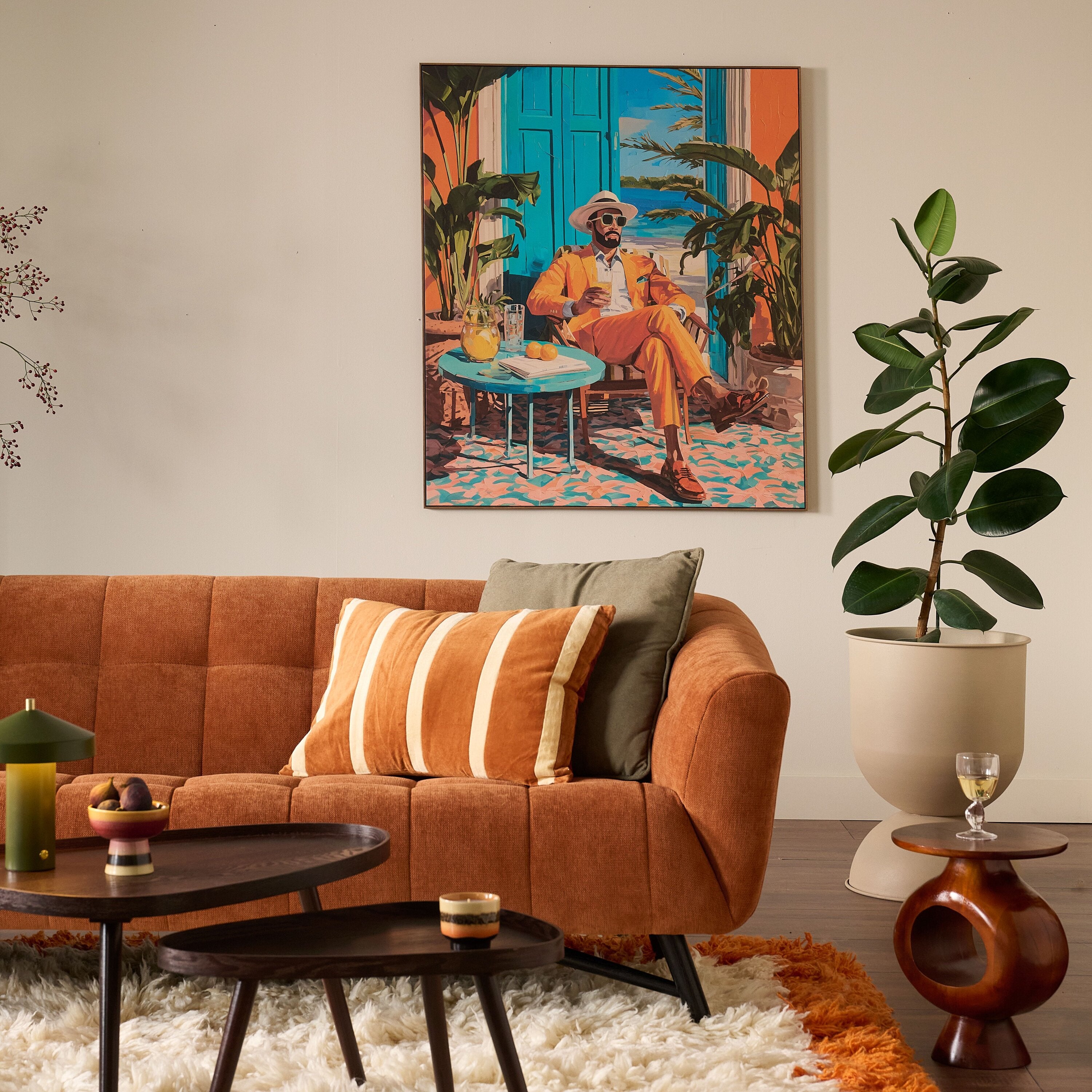 by fonQ Tropic Gent Schilderij 100 x 120 cm - Walnoot