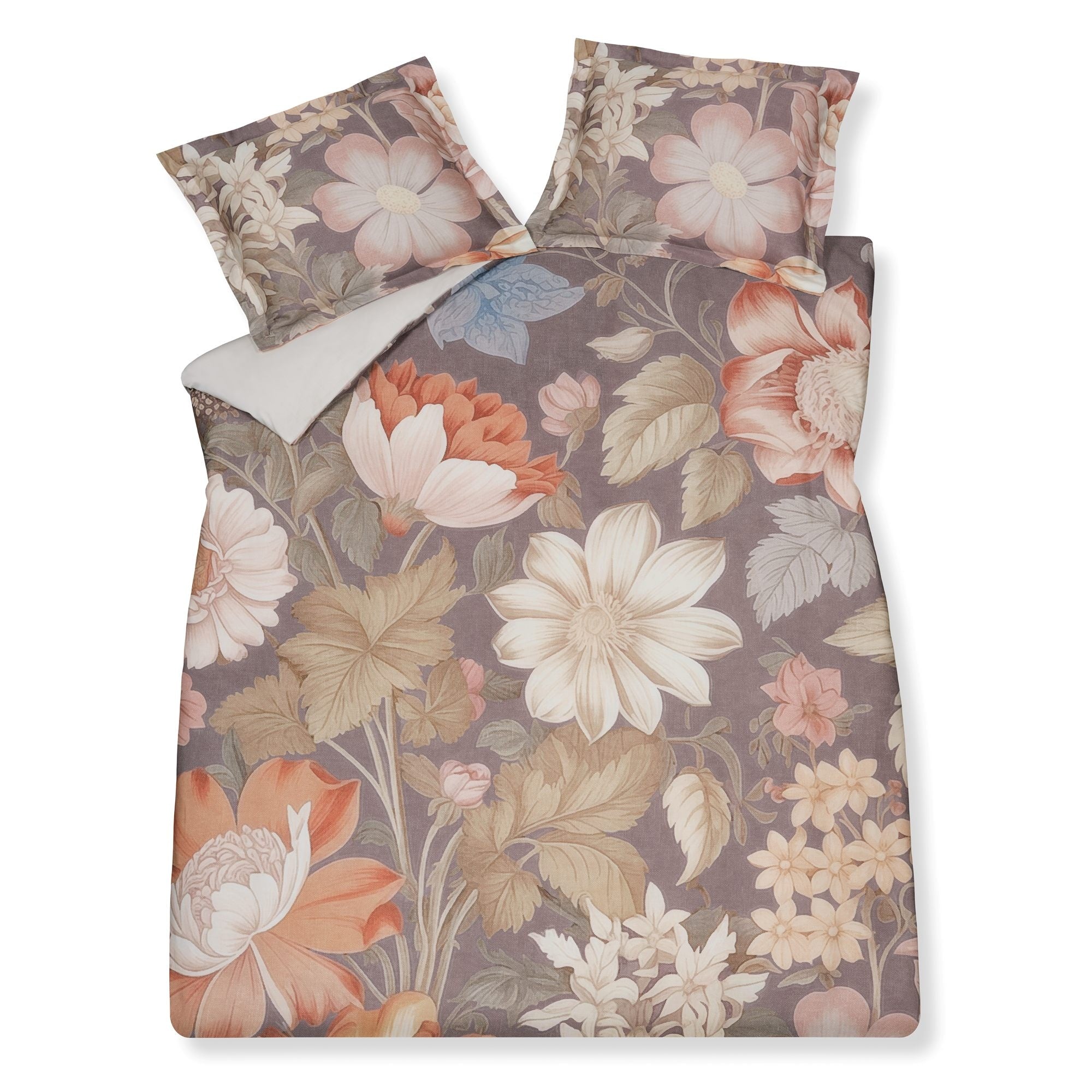 Vintage Bloom Dekbedovertrek   240 x 200 220 cm   Bruin   Satijnkatoen