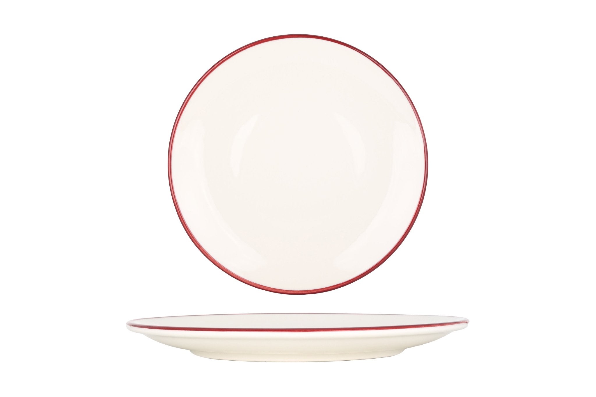 Bonna Gebaksbord - Linea Burgundy - Porselein - 23 cm - set van 6