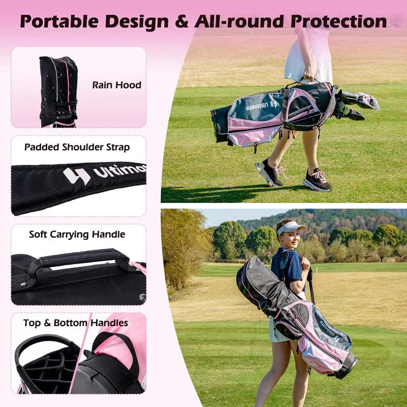 Eletriclife Women's Complete Golf Club Set Right Hand with Rain Hood