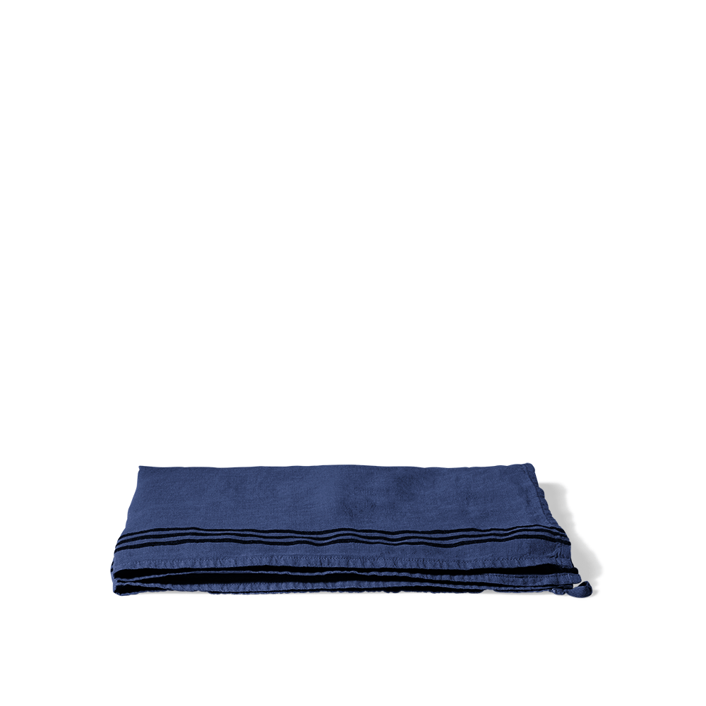 Torchon en lin lavé - Bleu Shibori