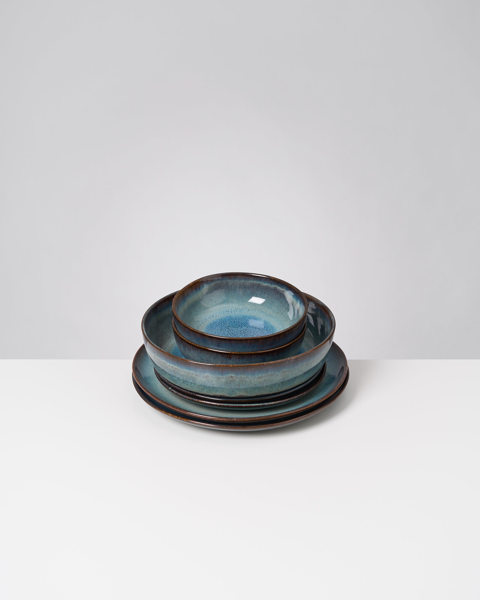 Madeira Geschirr-Set modern grünblau 7-teilig