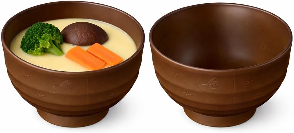 2-Pack Japanese Soup Bowls, Traditional Bowls for Rice, Noodles, Cereal & Miso Soup, Microwave & Dishwasher Safe, Made in Japan, Black