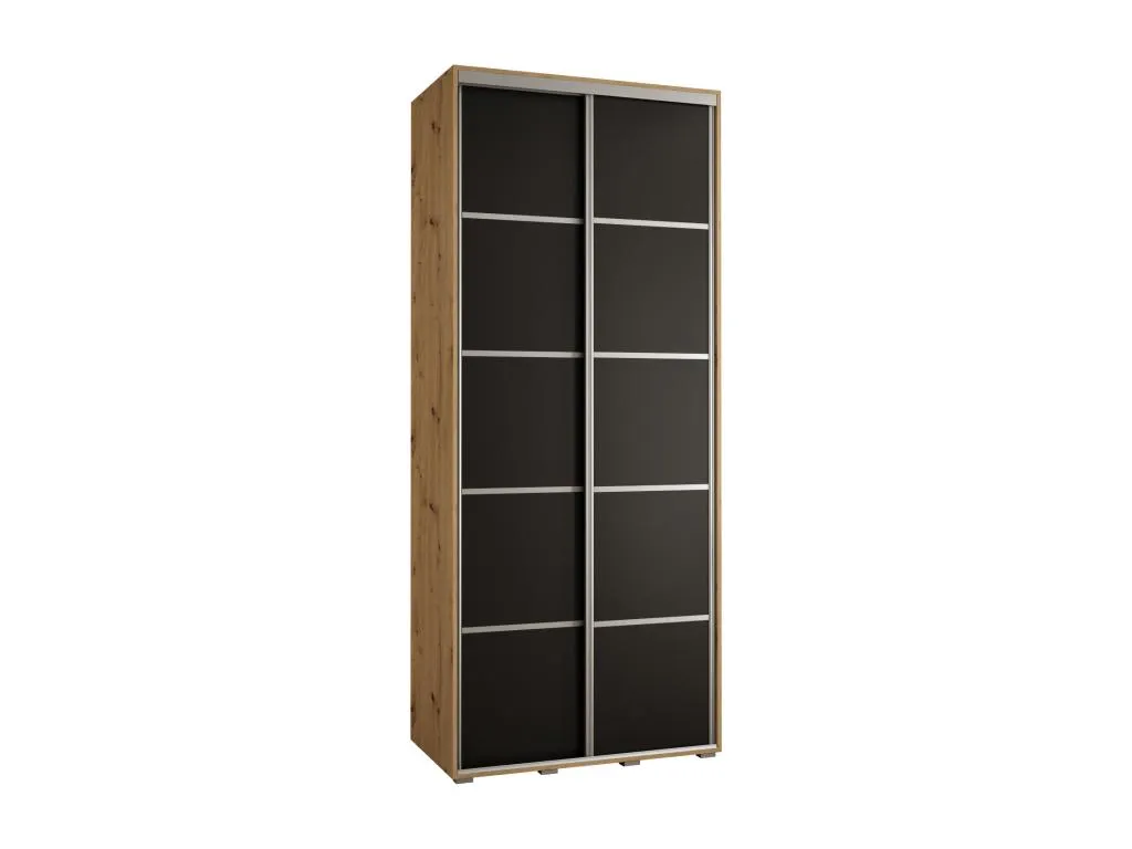 ARMARIO Hogarve 4 DE PUERTAS CORREDERAS 235.2/100/45 2 puertas (Artisan/Negro/Plata) 35316muxb
