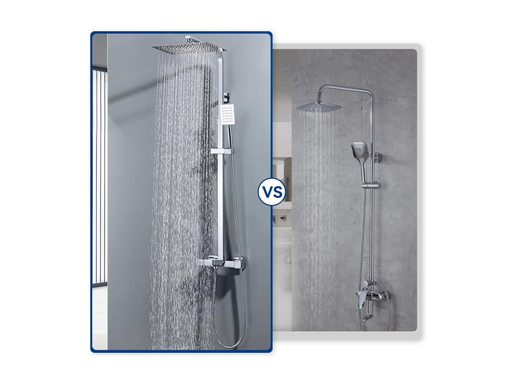 Columna de Ducha Cromada Sistema de Ducha Montaje en Pared Conjunto de Ducha con Cabezal de Ducha Ducha de Mano Grifo de Bañera
