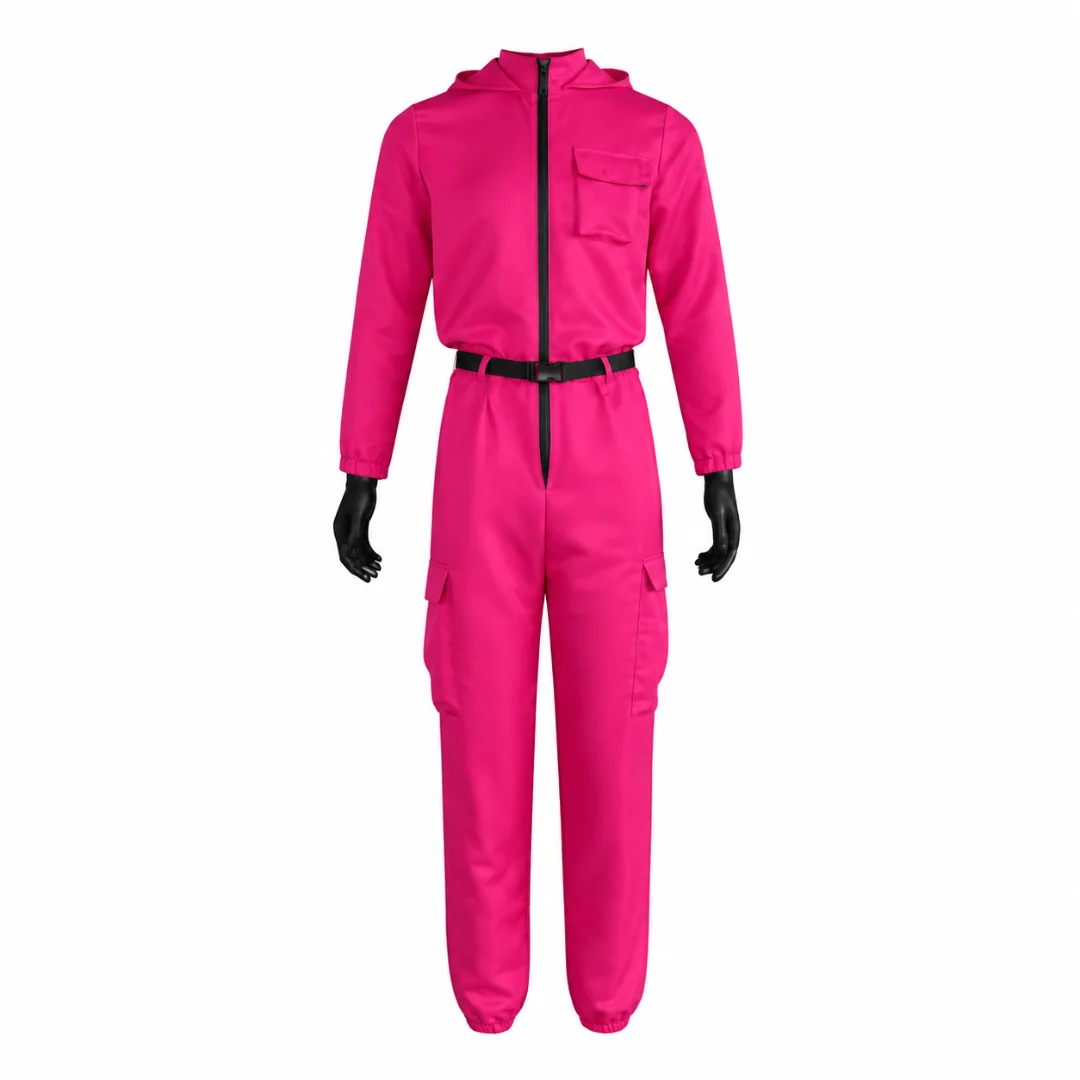 Halloween Costumes Hooded Jumpsuit Mask Outfit Set