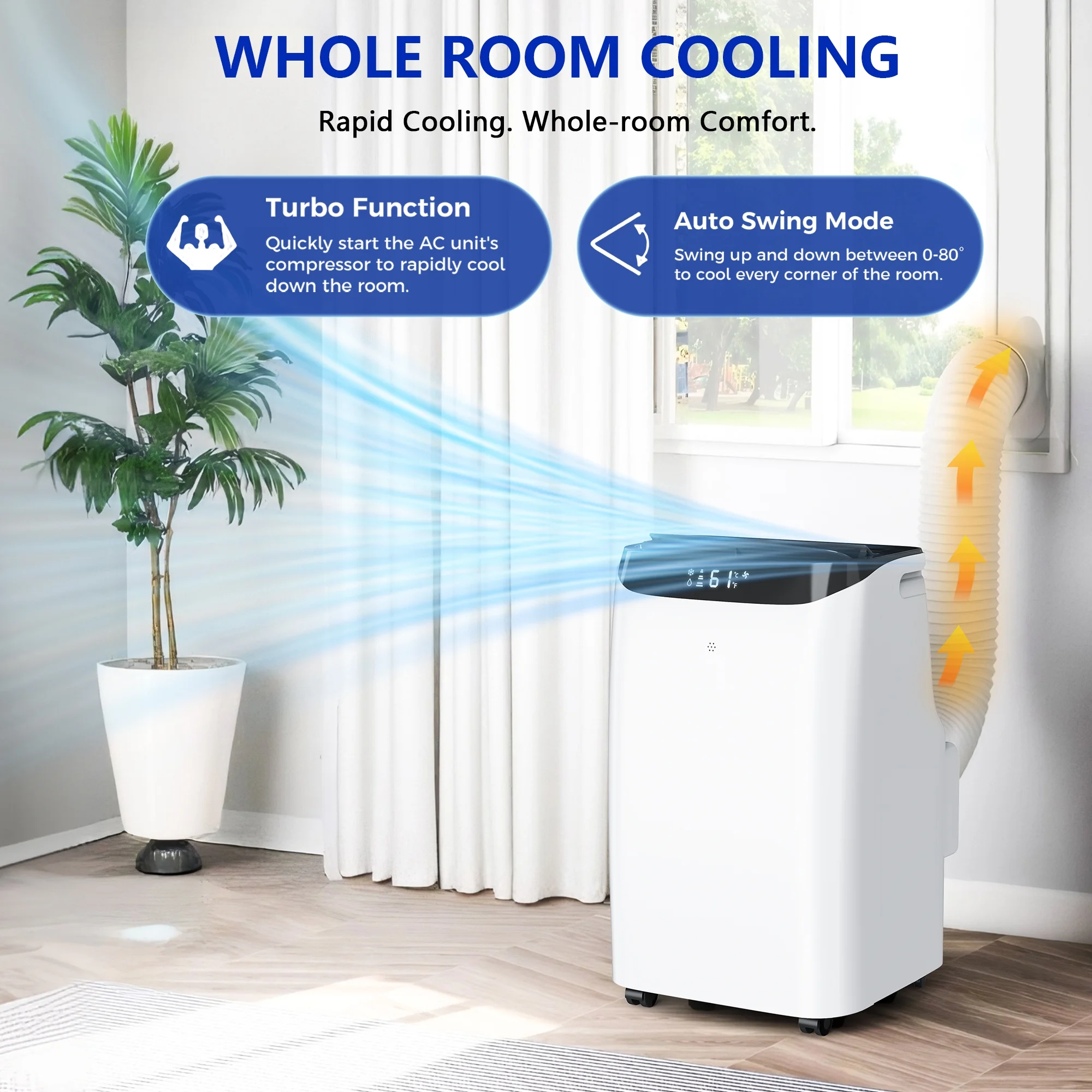 Fosawd 12000 BTU Portable Air Conditioner Cools up to 500 Sq. ft, 3-in-1 AC, Dehumidifier, Fan - Image 7
