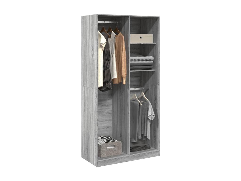 Armario de madera contrachapada gris Sonoma 100x50x200 cm
