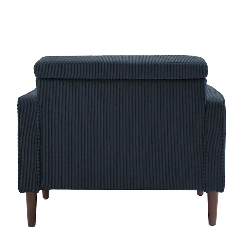 Set of 2 Modern Wide Armchairs in Corduroy - Accent Chairs