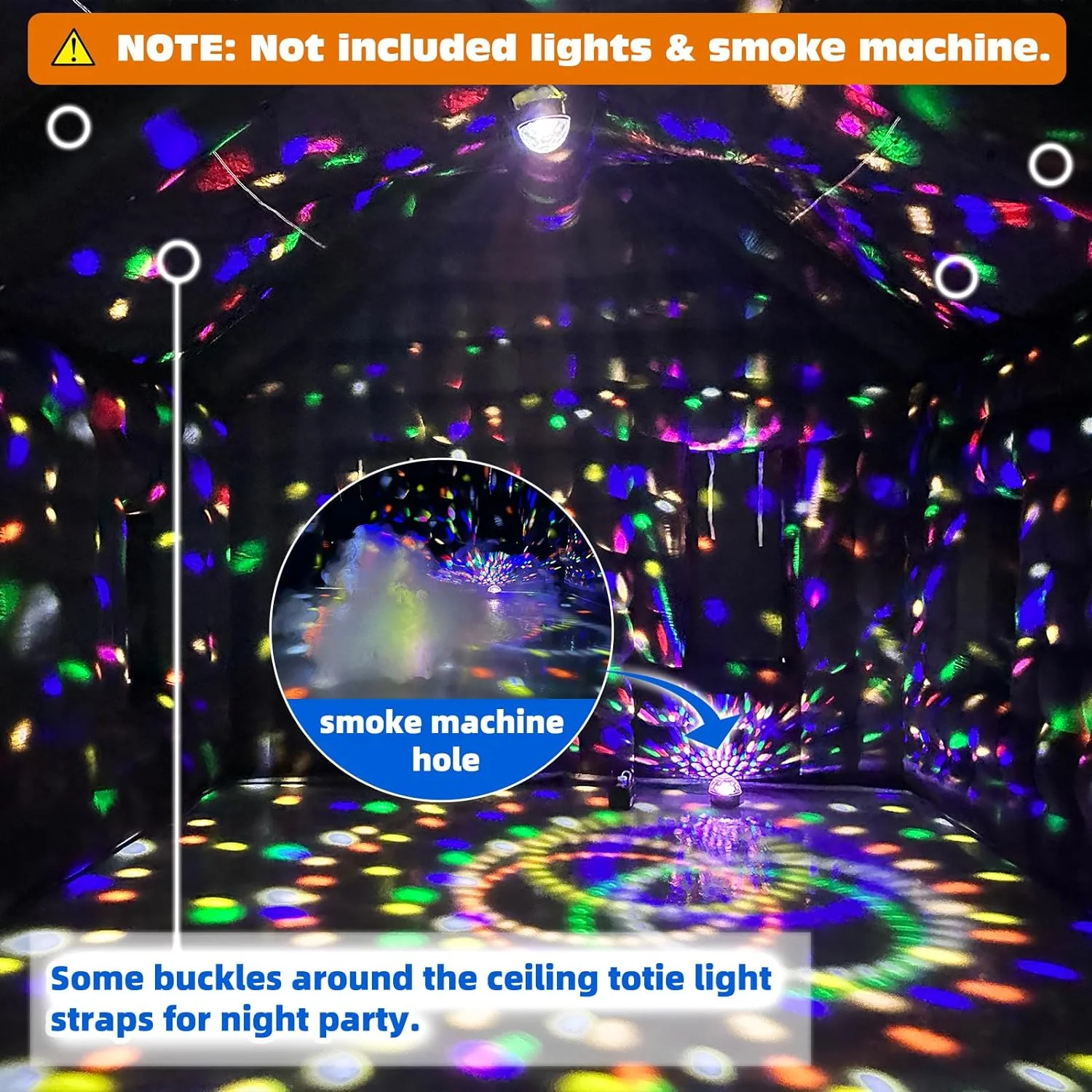 WARSUN 60 Person Large inflatable Party Tent with Disco Cube - Image 8