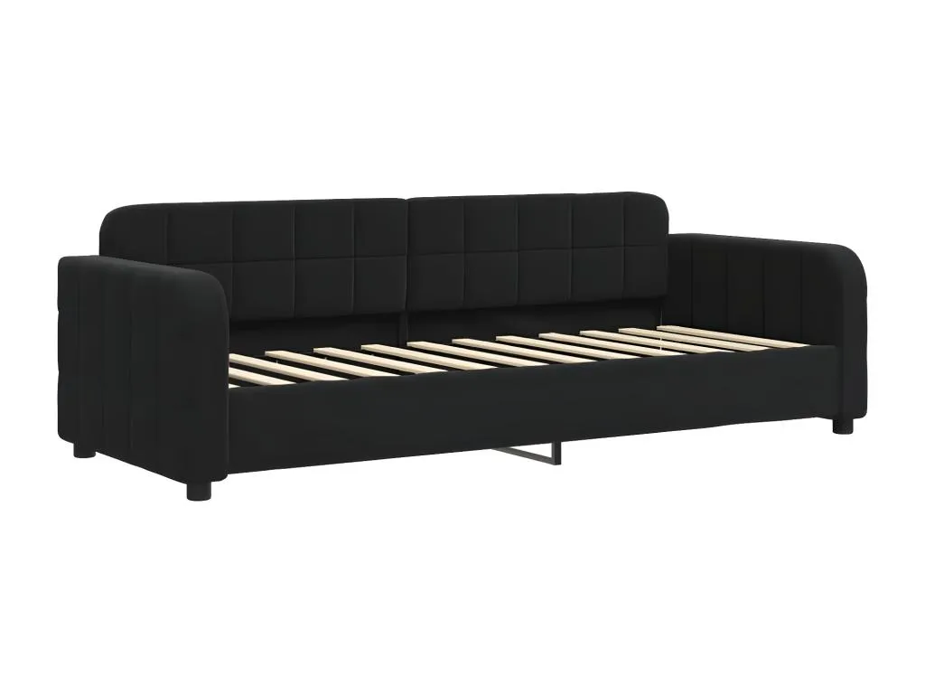 Sofá cama con colchón terciopelo negro 80x200 cm NXJU19068