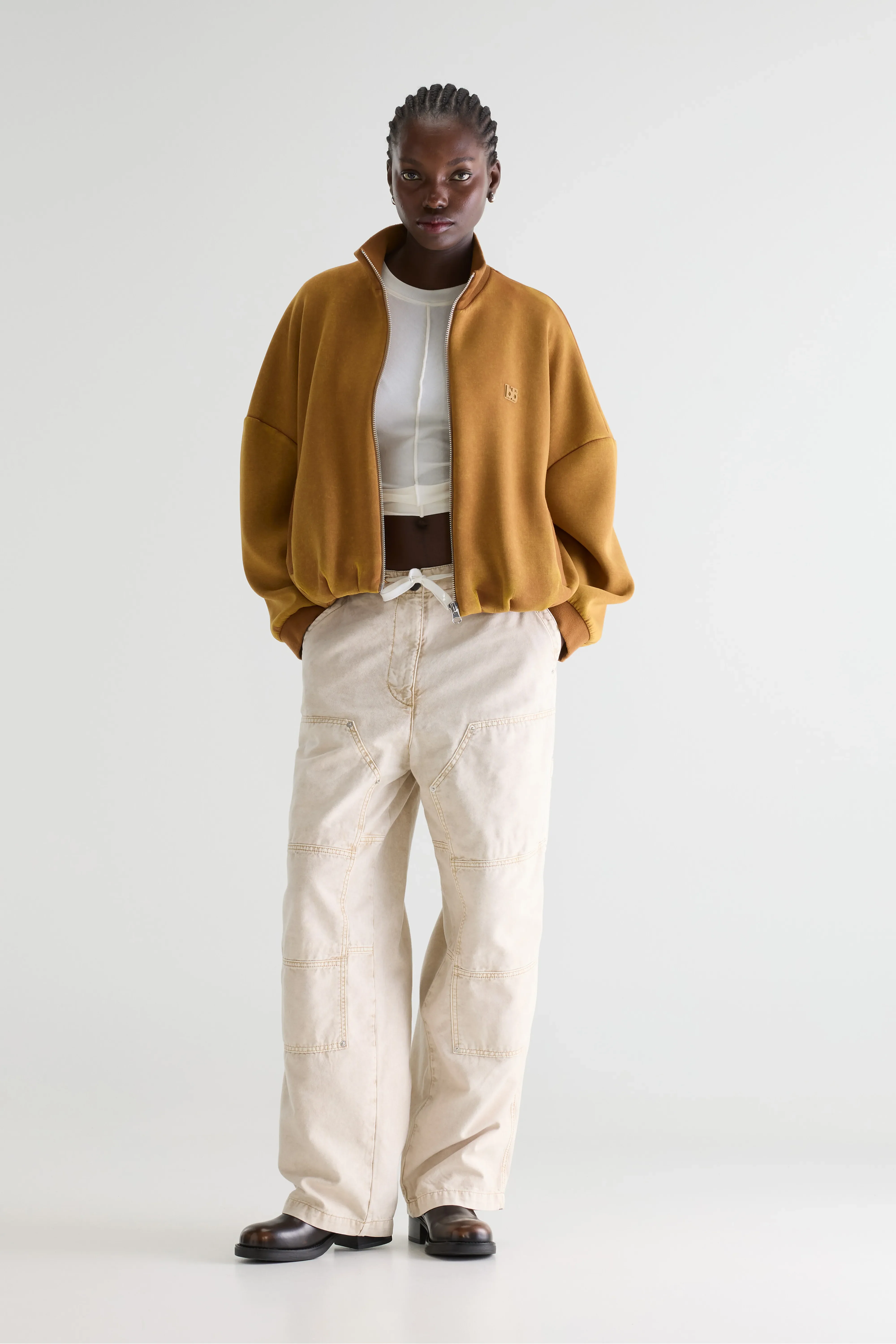 Bellerose Tallis zip-up sweatshirt (261 / W / CARAMEL)