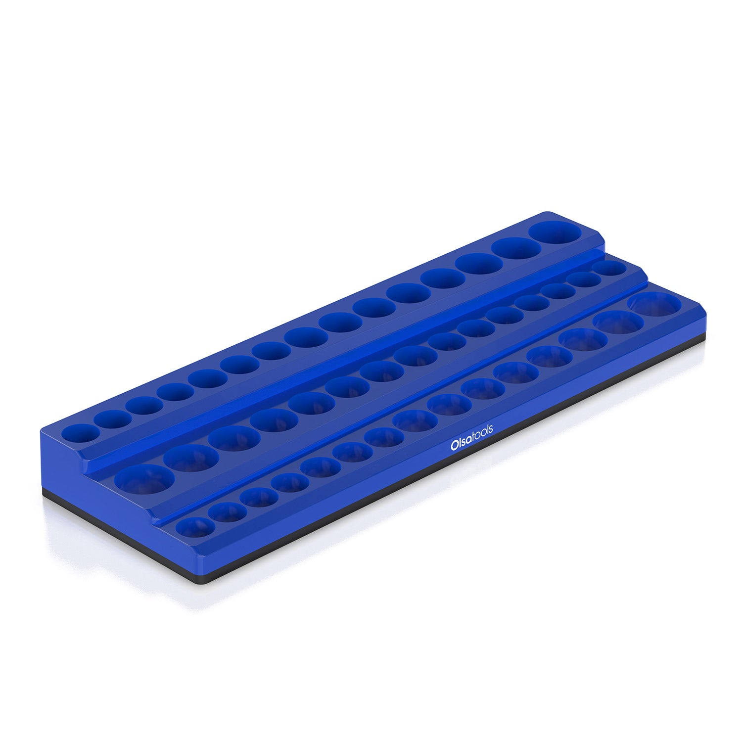 Olsa Tools | 3-Row Magnetic Socket Holder Blank / 3/8" / Blue(Blue)