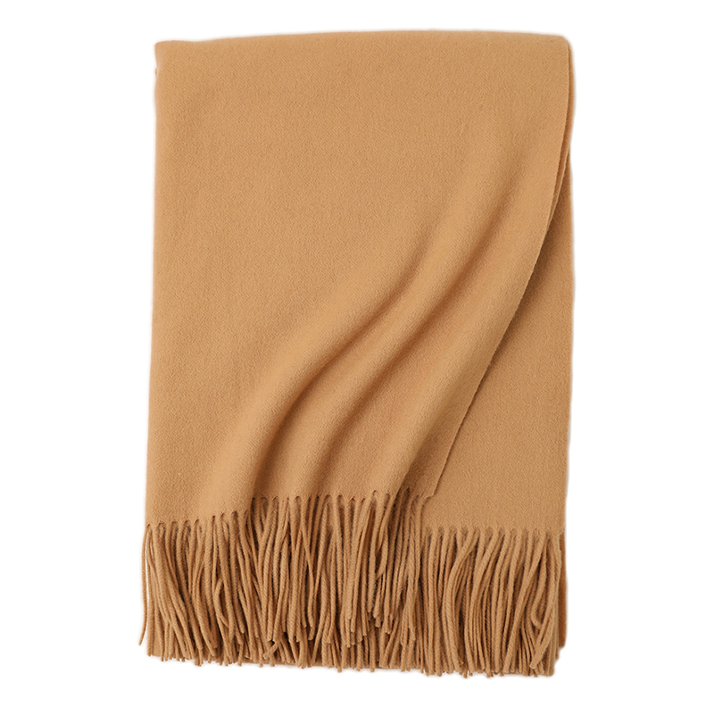 Solid Color Pure Wool Blanket Luxury Soft Thermal Woven Oversize Throw For Bed And Sofa Soft Breathable For Home Decor