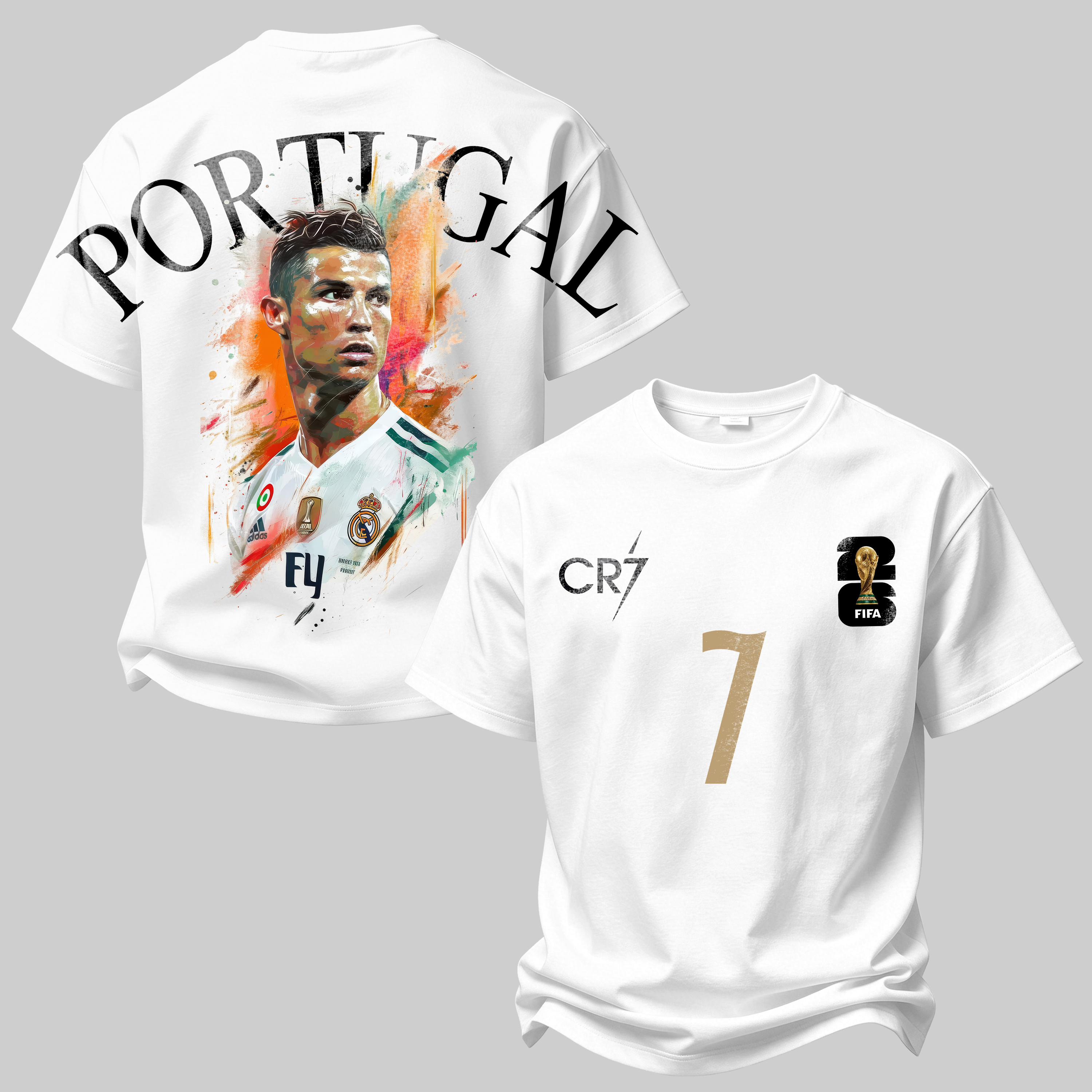 Portugal Soccer Fan Number 7 Printed Oversized Unisex T-shirt