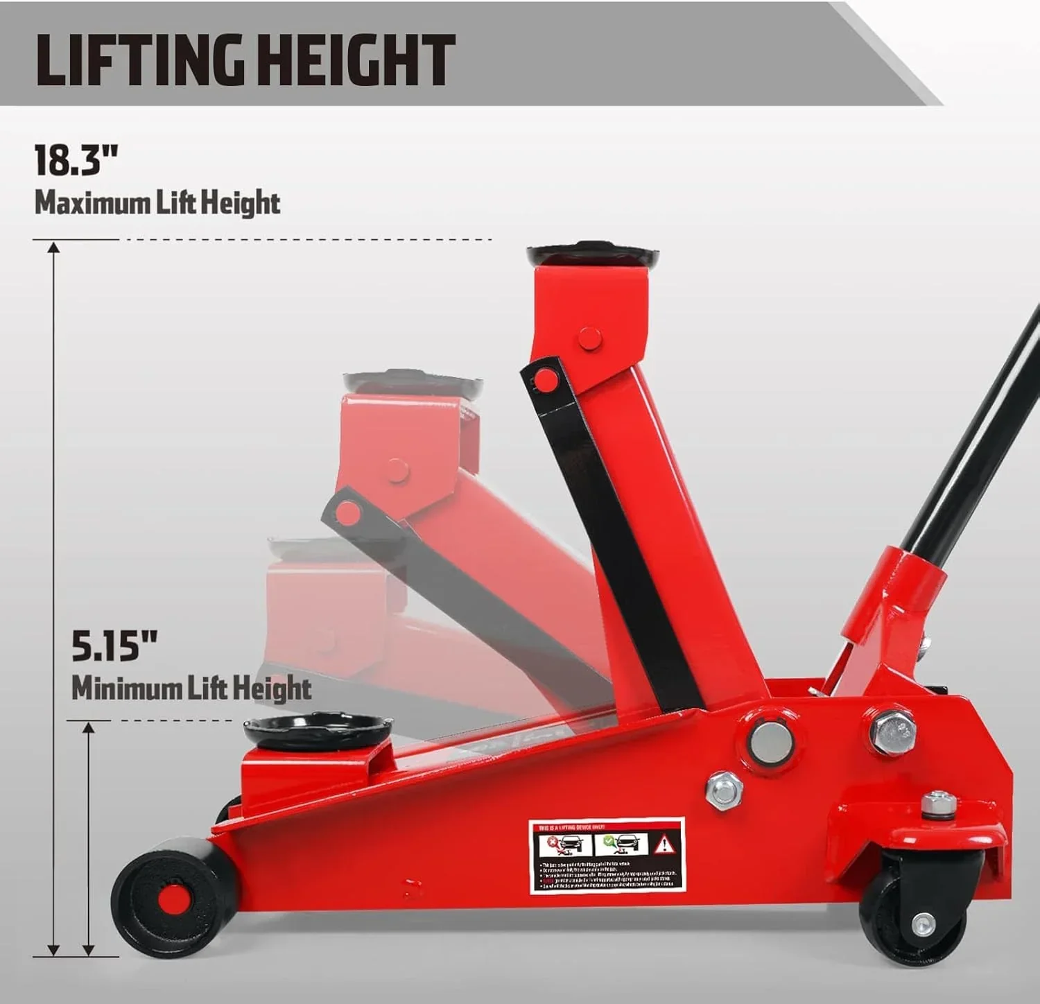 Jack Boss 3 Ton Aluminum And Steel Racing Floor Jack, Red - AS830011L - Image 12 Jack Boss 3 Ton Aluminum And Steel Racing Floor Jack, Red - AS830011L - Image 12