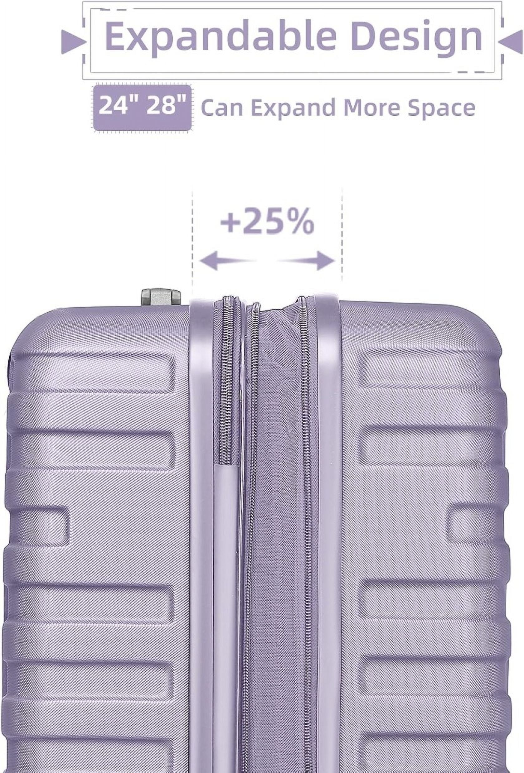 6-Piece Hardshell Luggage Set with Expandable Spinner Suitcases & TSA Lock, 25% Extra Capacity, Duffel Bag & Toiletry Kit, Cream ABS Suitcases - Image 30