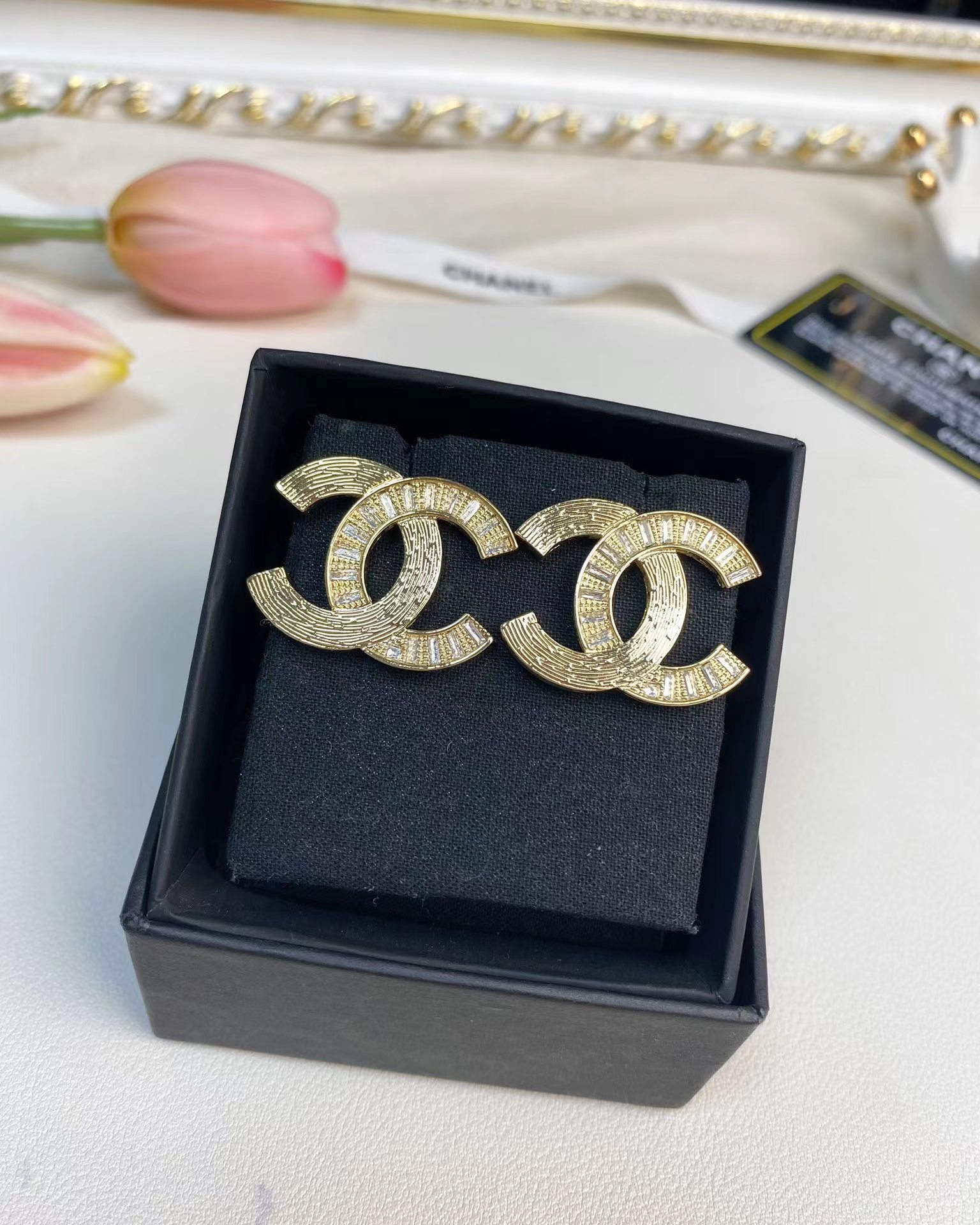 Chanel Big Gold Double C Stud Earrings - Original Replica Club