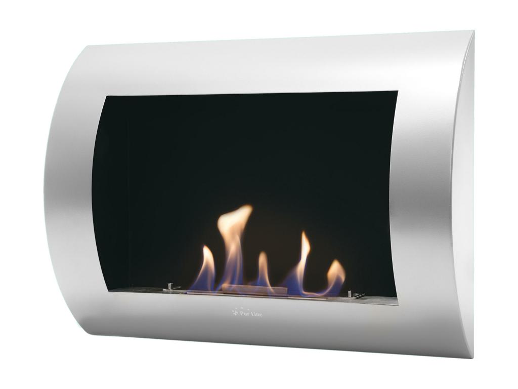 Chimenea de Etanol mural con panel frontal curvado
