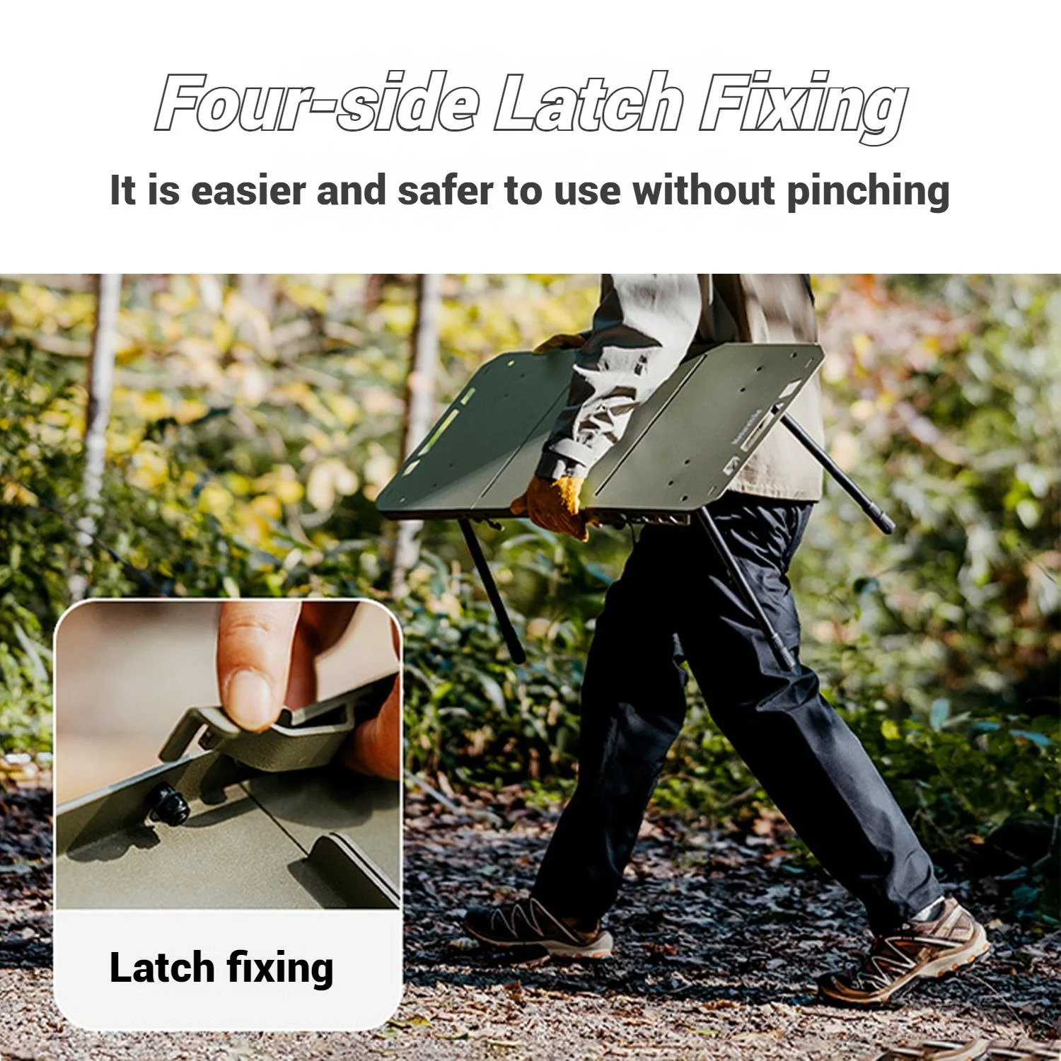 Naturehike, Portable Camping Table, Outdoor Detachable Tactical Camping Table, Lightweight Aluminium Camping Table with Light Pole, Adjustable Height - Image 18