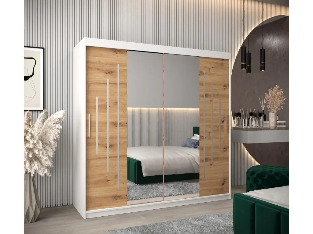 Armario Nidovia puertas correderas 200/200/62 2 puertas blanco/artisan vxs3446852