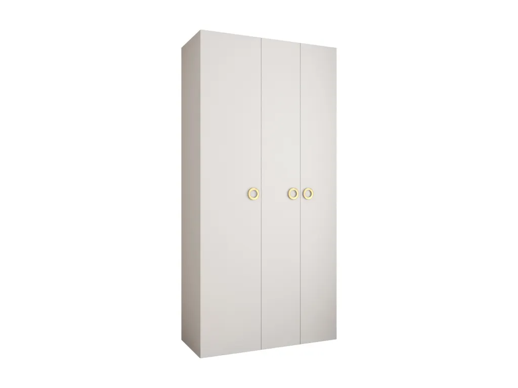 Armario Homepleno 1 con puertas batientes 245.5/120/40 3 puertas (blanco/oro) 85557pcgg