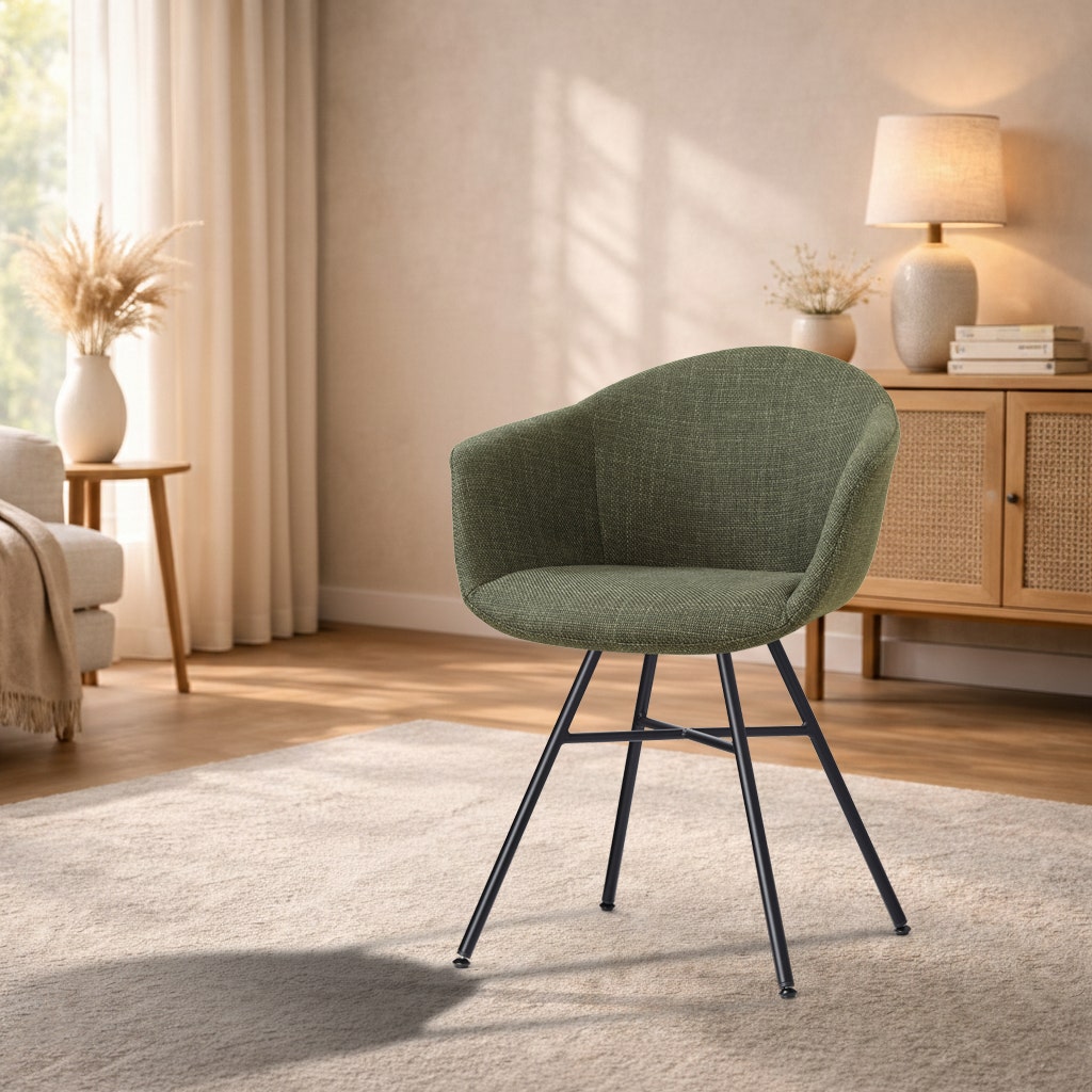 Nolon Noa-Otis Eetkamerstoel Forestgroen - Zwart Onderstel