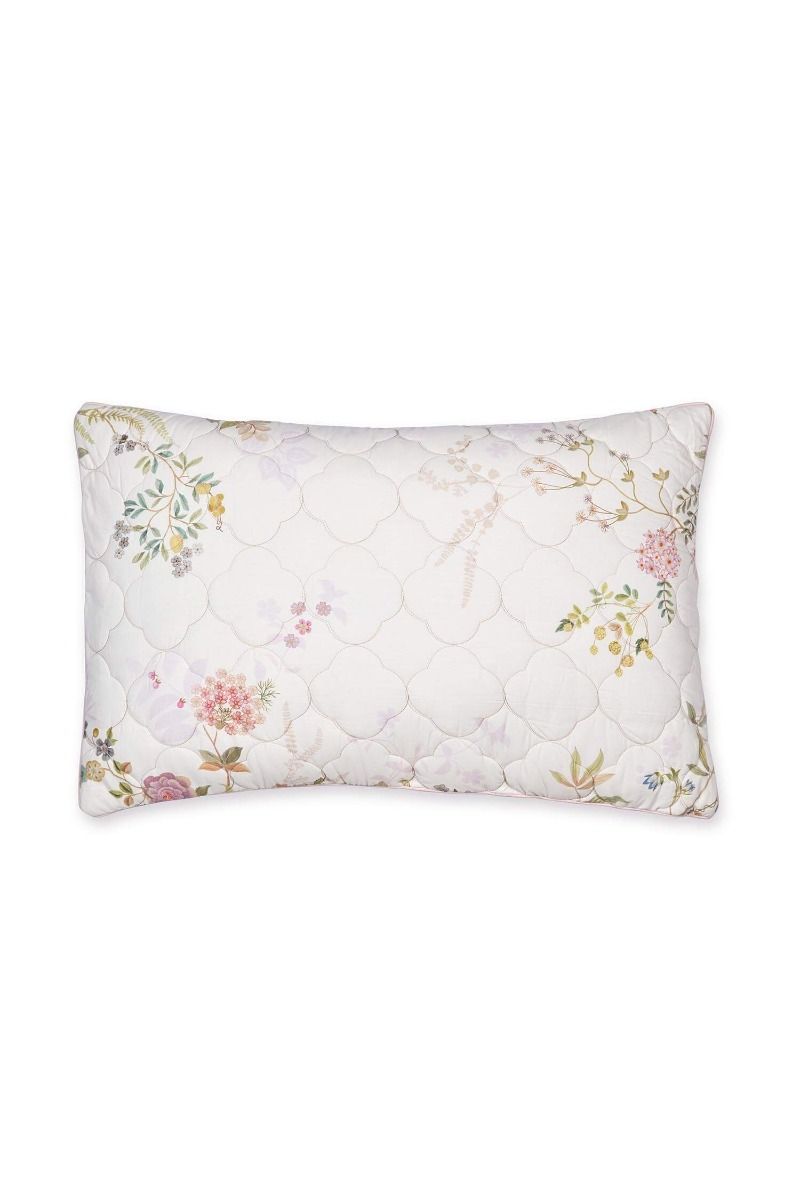 Quilted Cushion Bustani White